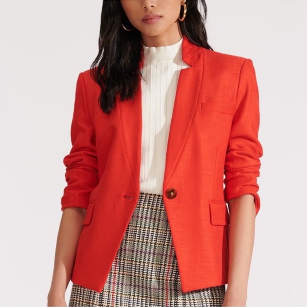 Women's Red Tailored Blazer Jacket